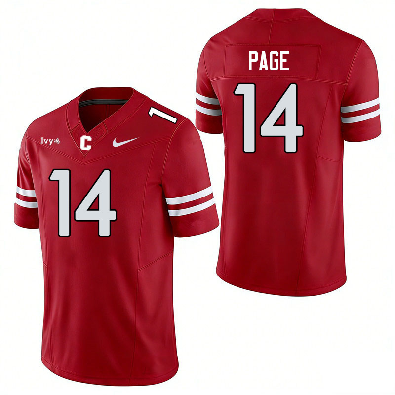 Cornell Big Red #14 Devin Page College Football Jerseys,Uniforms Stitched-Red